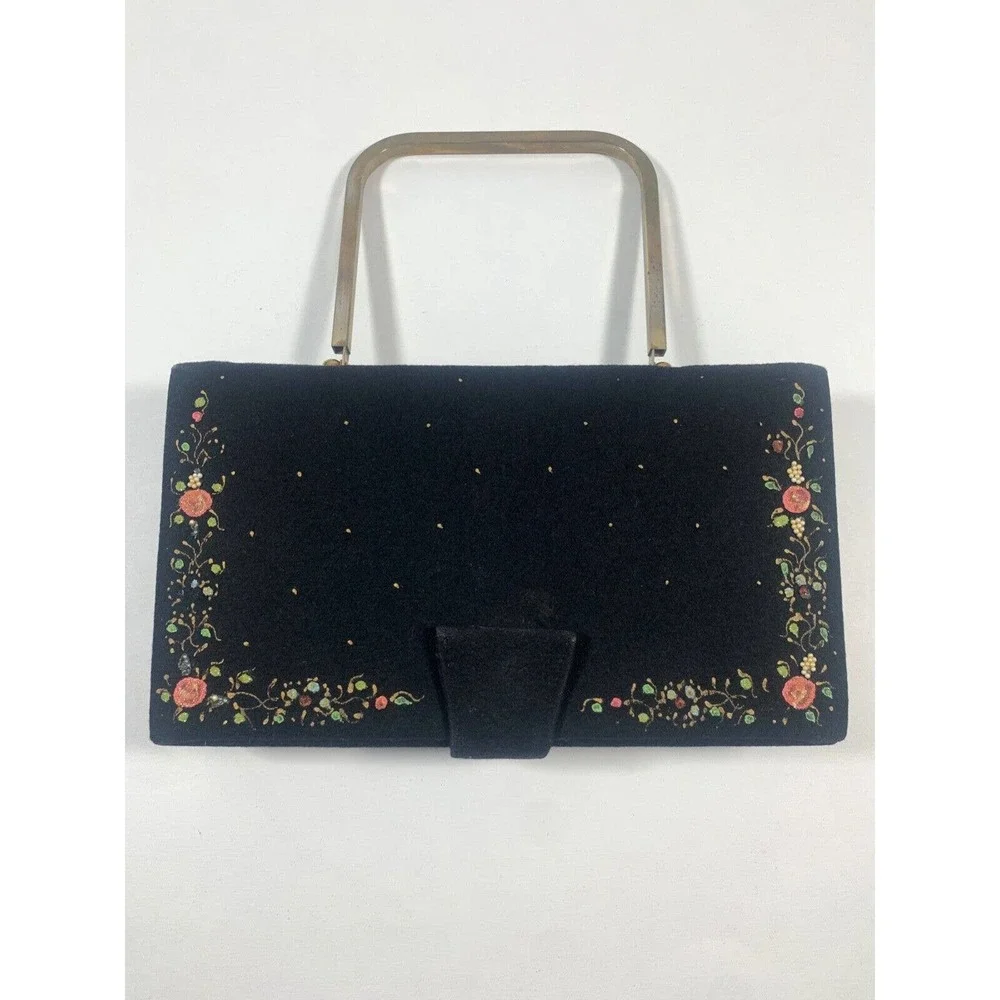 Tyrolean Vintage Handbag Retro Rockabilly Floral